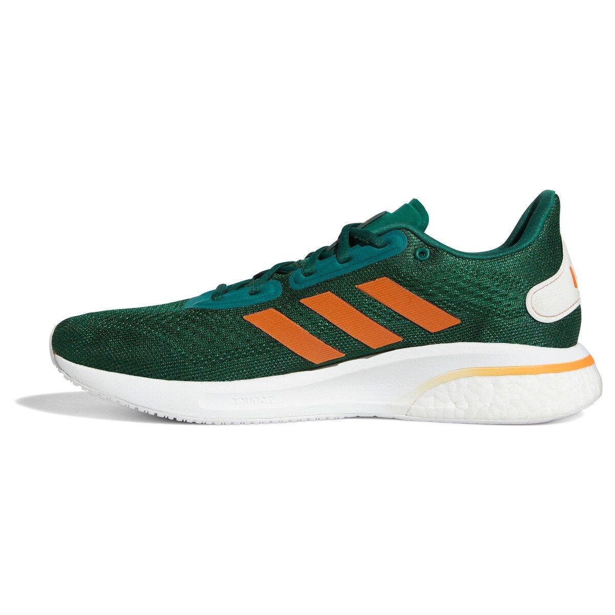 adidas Green/Orange Miami Hurricanes Supernova Shoe, Main, color, 