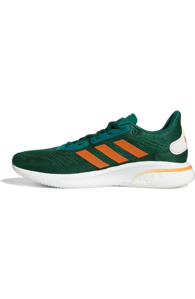 adidas Green/Orange Miami Hurricanes Supernova Shoe, Main, color,