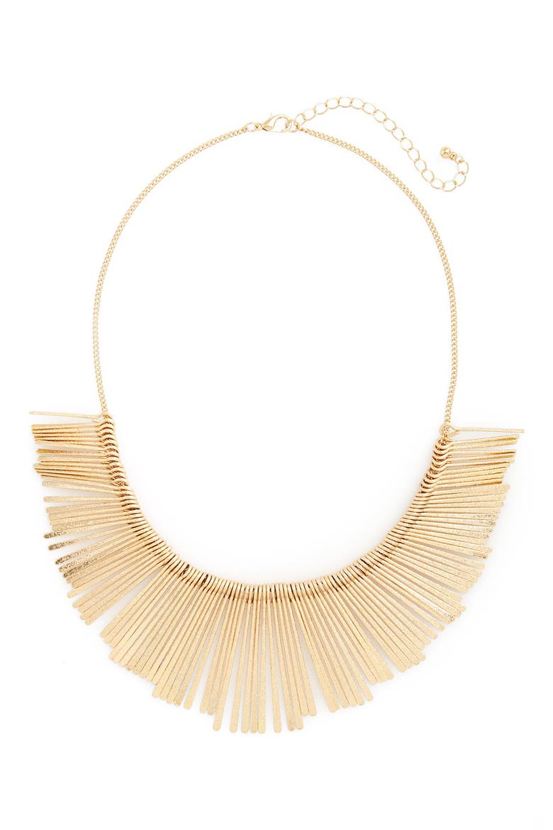 Stick Bib Necklace, Main, color, GOLD