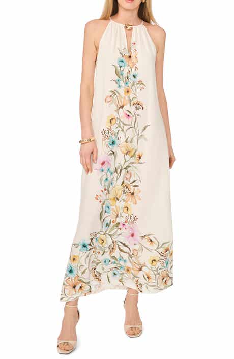 Floral Print Sleeveless Maxi Dress