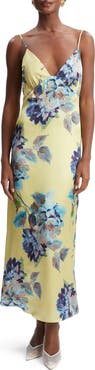 Bardot Wintour Floral Print Satin Dress