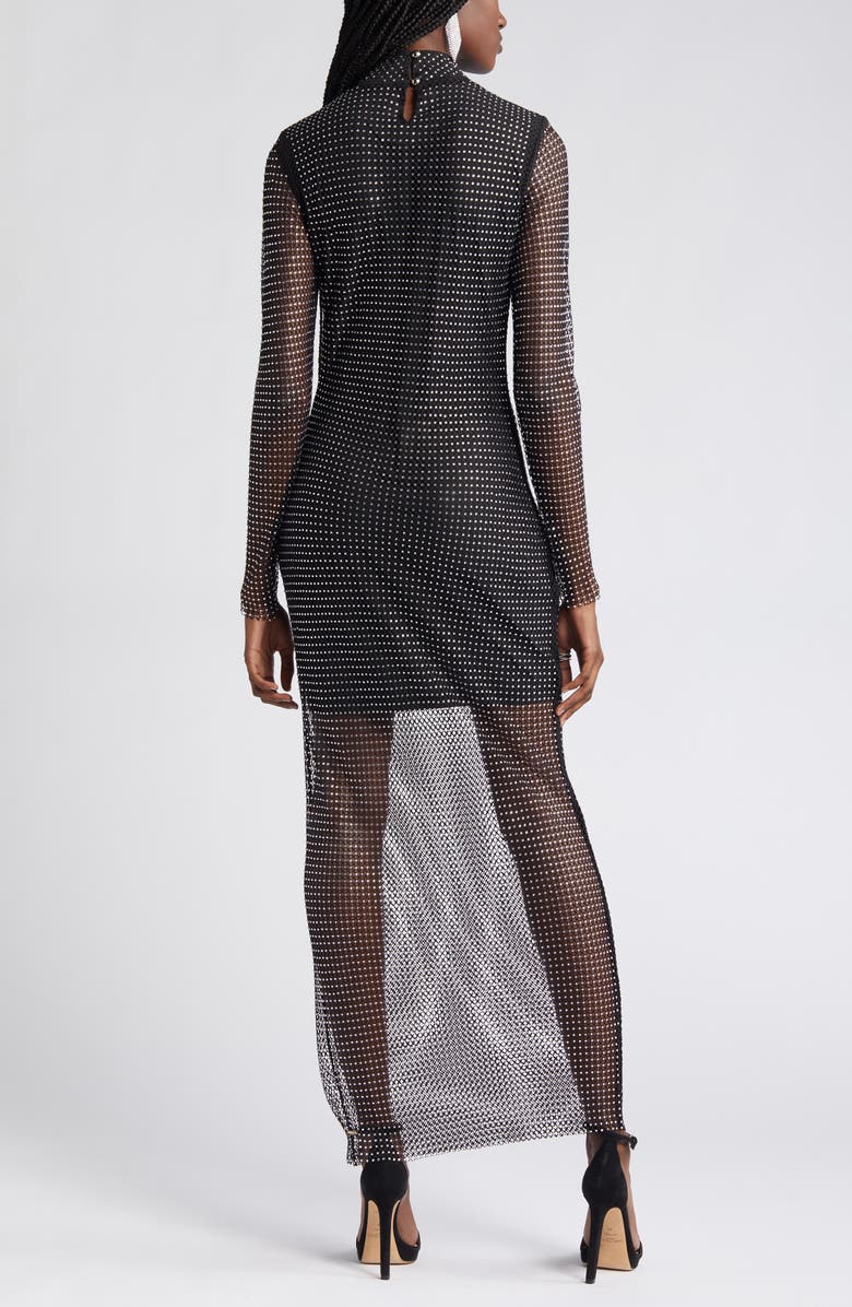 bebe Sparkle Mesh Long Sleeve Dress, Alternate, color, 