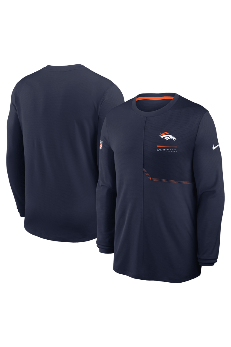 Men's Nike  Navy Denver Broncos Sideline Coaches UV Dri-FIT Long Sleeve Shirt, Main, color, Navy