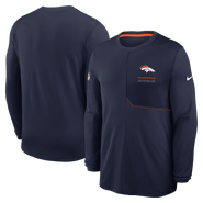 Nike Men's Nike Navy Denver Broncos Sideline Coaches UV Dri-FIT Long Sleeve Shirt