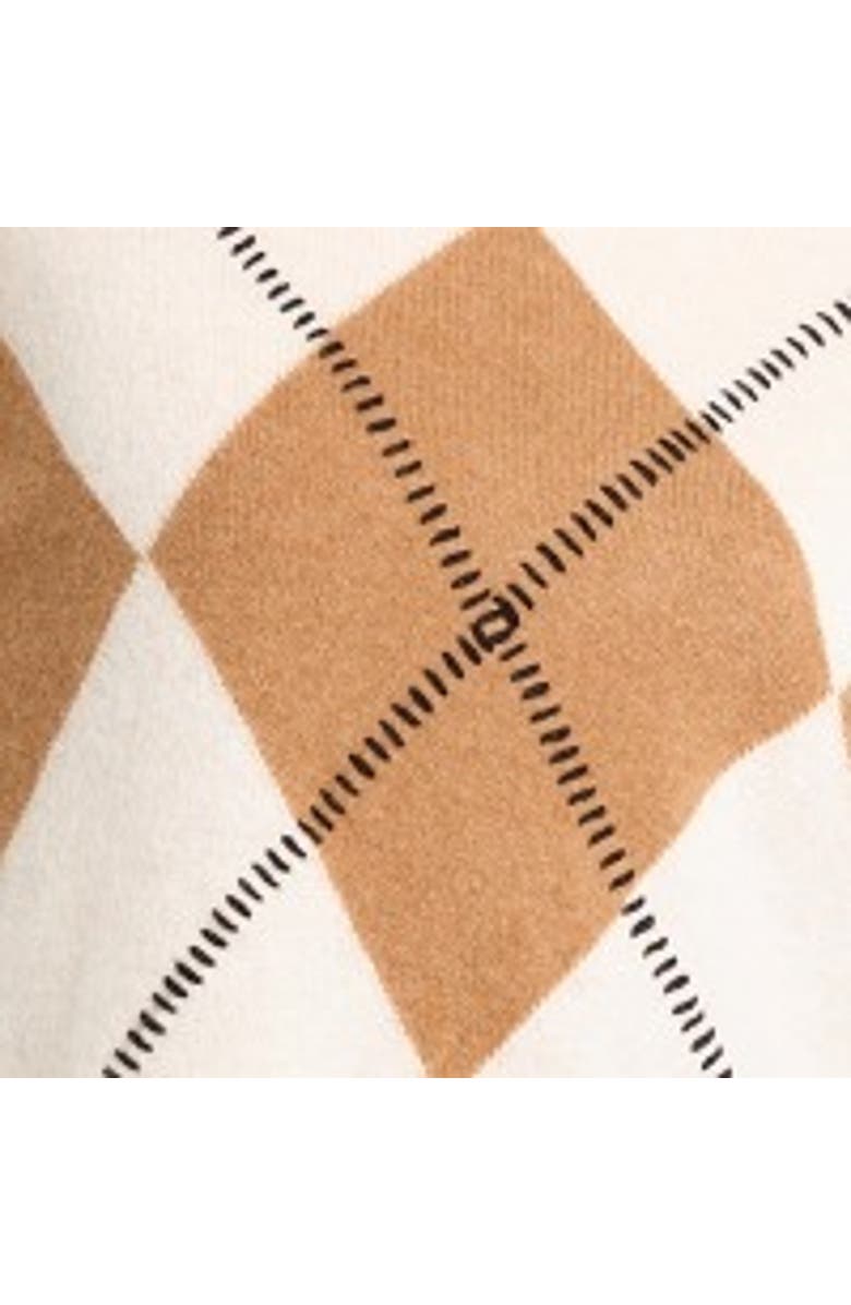 Brodie Pure Cashmere Argyle Long Sleeve 100% Cashmere Sweater, Alternate, color, Antique White