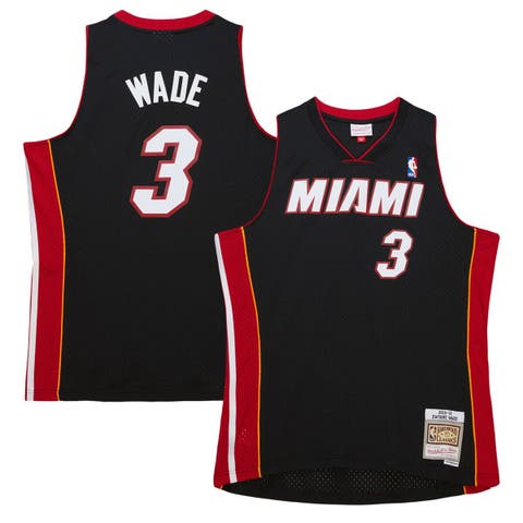 Men's Mitchell & Ness Dwyane Wade Black Miami Heat Hardwood Classics Swingman Jersey