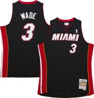 Mitchell & Ness Men's Mitchell & Ness Dwyane Wade Black Miami Heat Hardwood Classics Swingman Jersey
