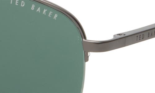 Ted Baker London 60mm Polarized Navigator Sunglasses In Dark Gunmetal