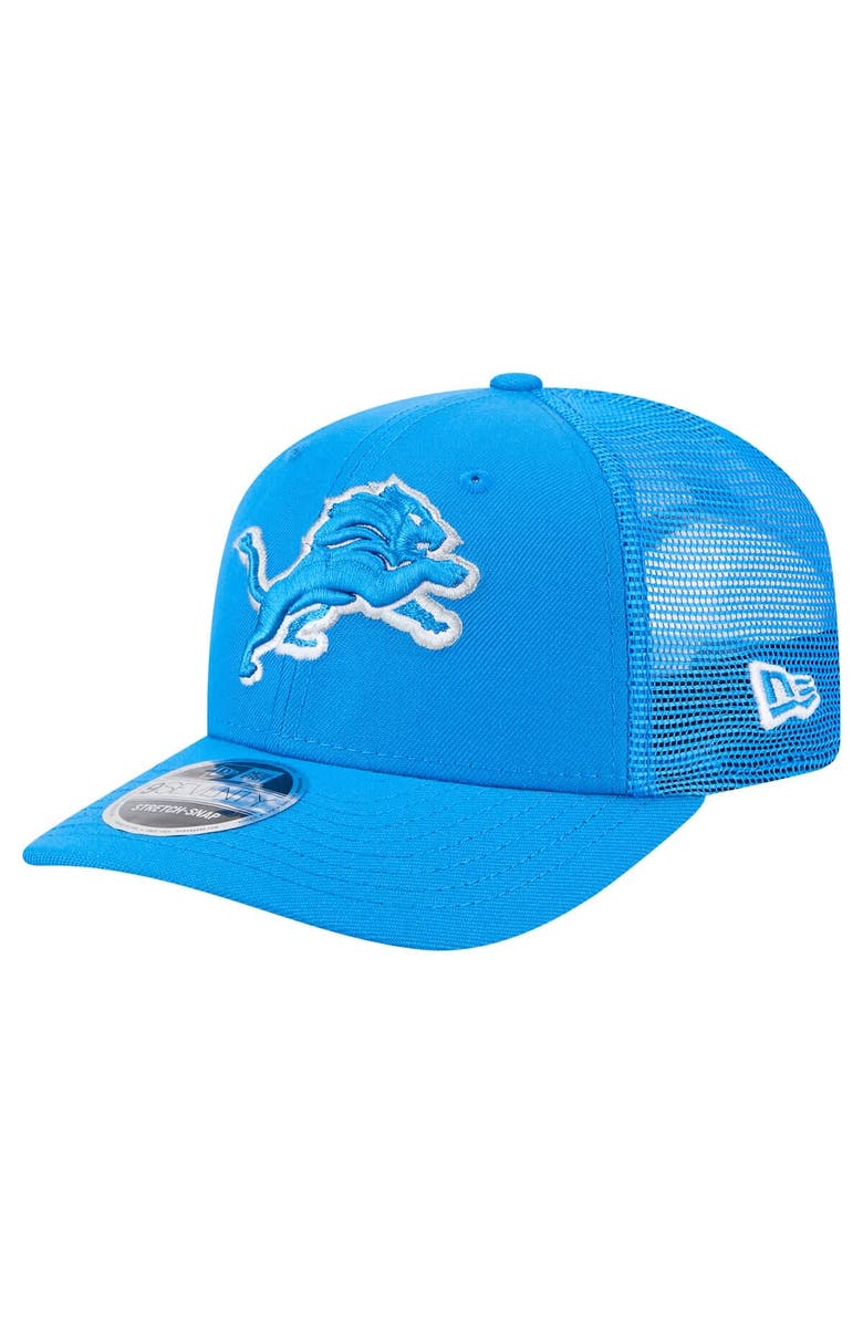 New Era Men's New Era Blue Detroit Lions Main Trucker 9SEVENTY Stretch-Snap Hat, Main, color, 