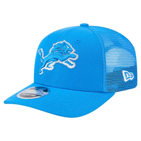 Men's New Era Blue Detroit Lions Main Trucker 9SEVENTY Stretch-Snap Hat