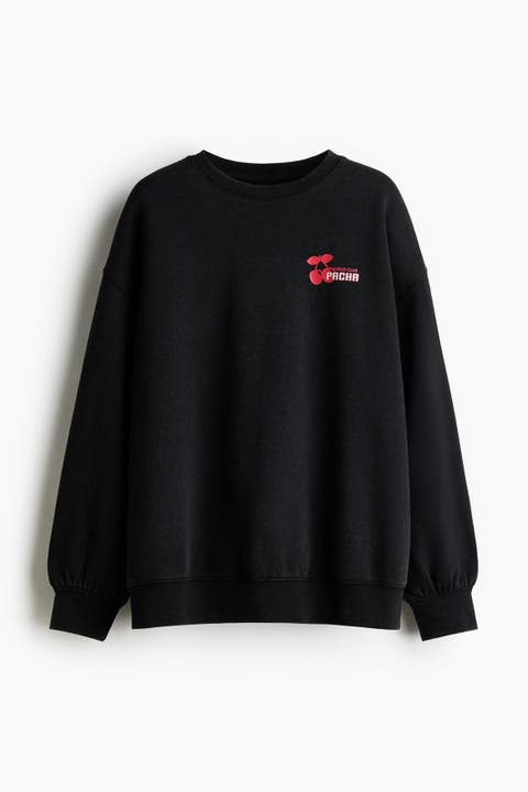 Oversized Print-motif Sweatshirt