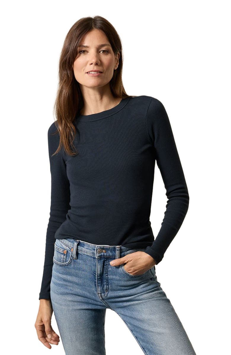 Pact Perfect Rib Long Sleeve Tee, Alternate, color, Midnight Blue