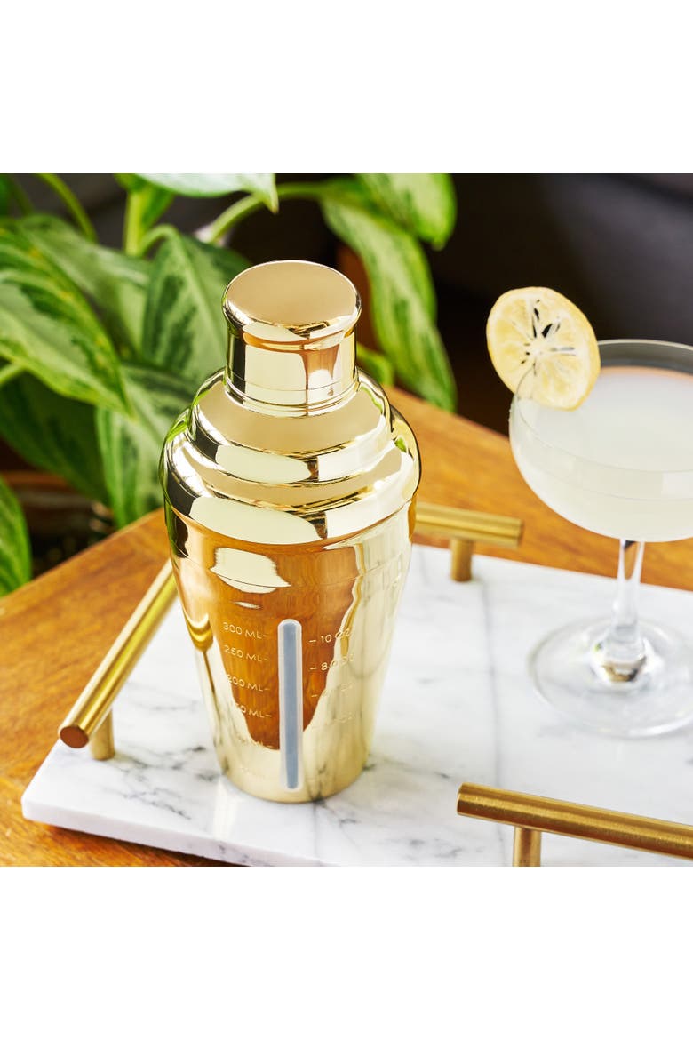 Belmont Measured Cocktail Shaker, Alternate, color, Gold