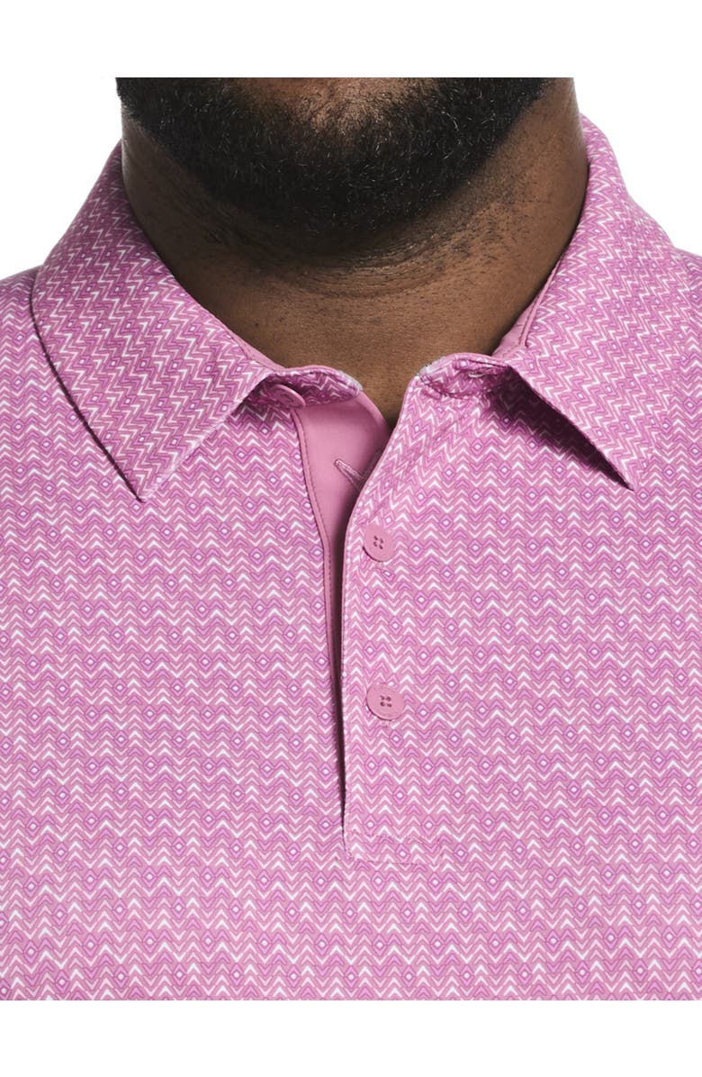 Callaway Big & Tall Chevron Print Polo Shirt V2, Alternate, color, Rose Bouquet