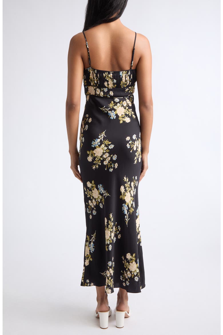Kieren Silk Blend Midi Dress, Alternate, color, BLACK MULTI