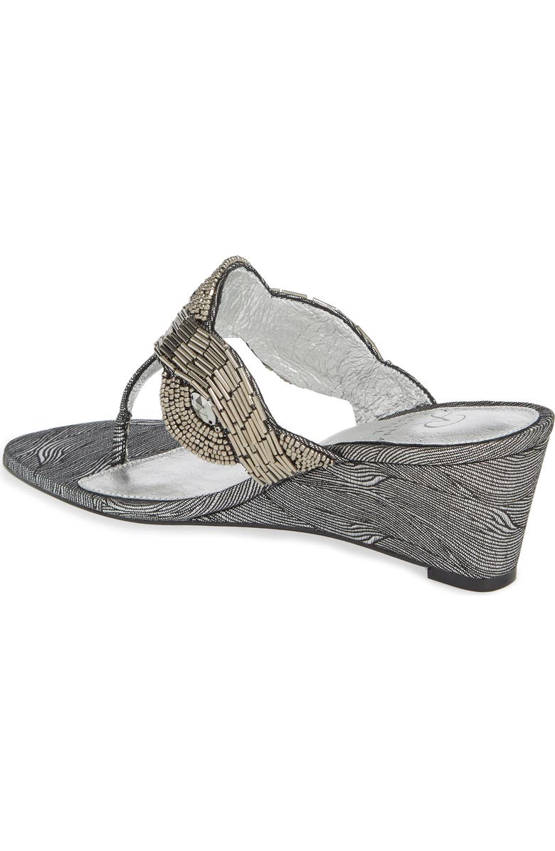 Adrianna Papell Coco Beaded Wedge Sandal, Alternate, color,