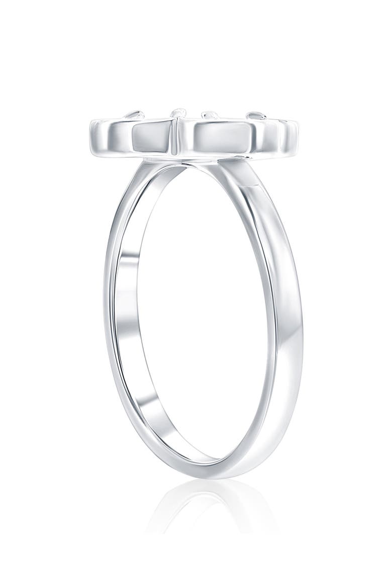 Mother-of-Pearl Clover Ring, Alternate, color, SILVER