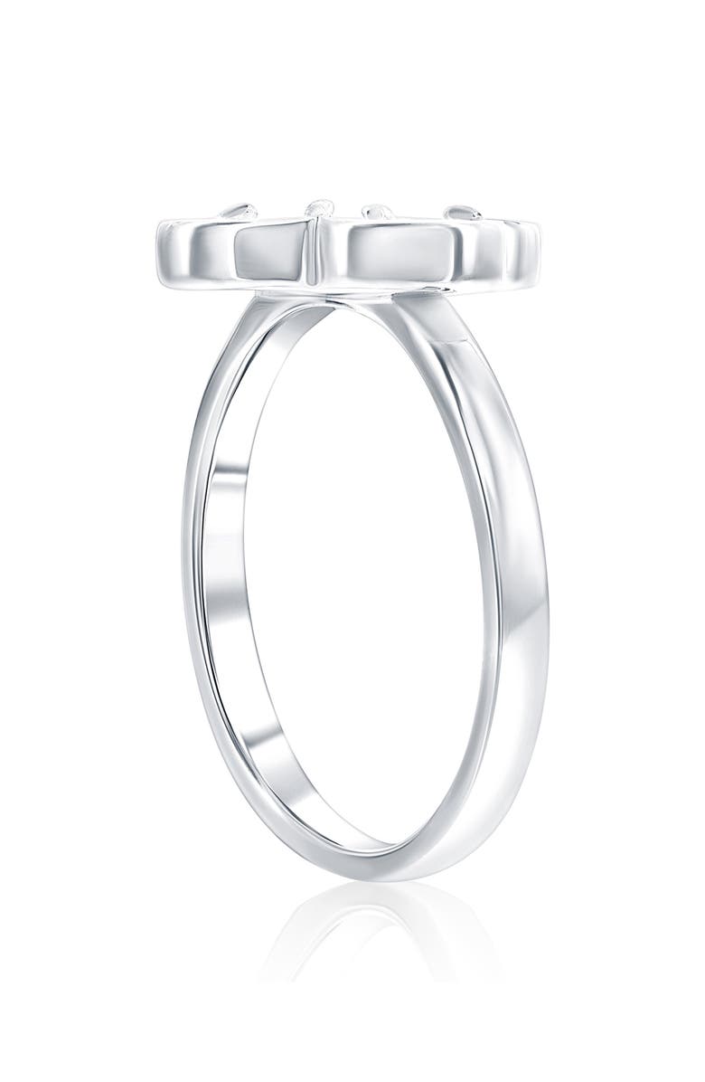 SIMONA Mother-of-Pearl Clover Ring, Alternate, color, Silver