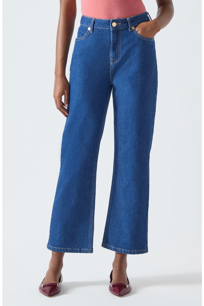 Willow Wide Leg Ankle Jeans, Main, color, INDIGO