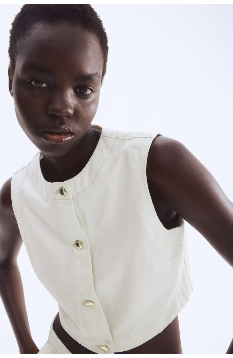 H&M Denim Waistcoat, Alternate, color, White