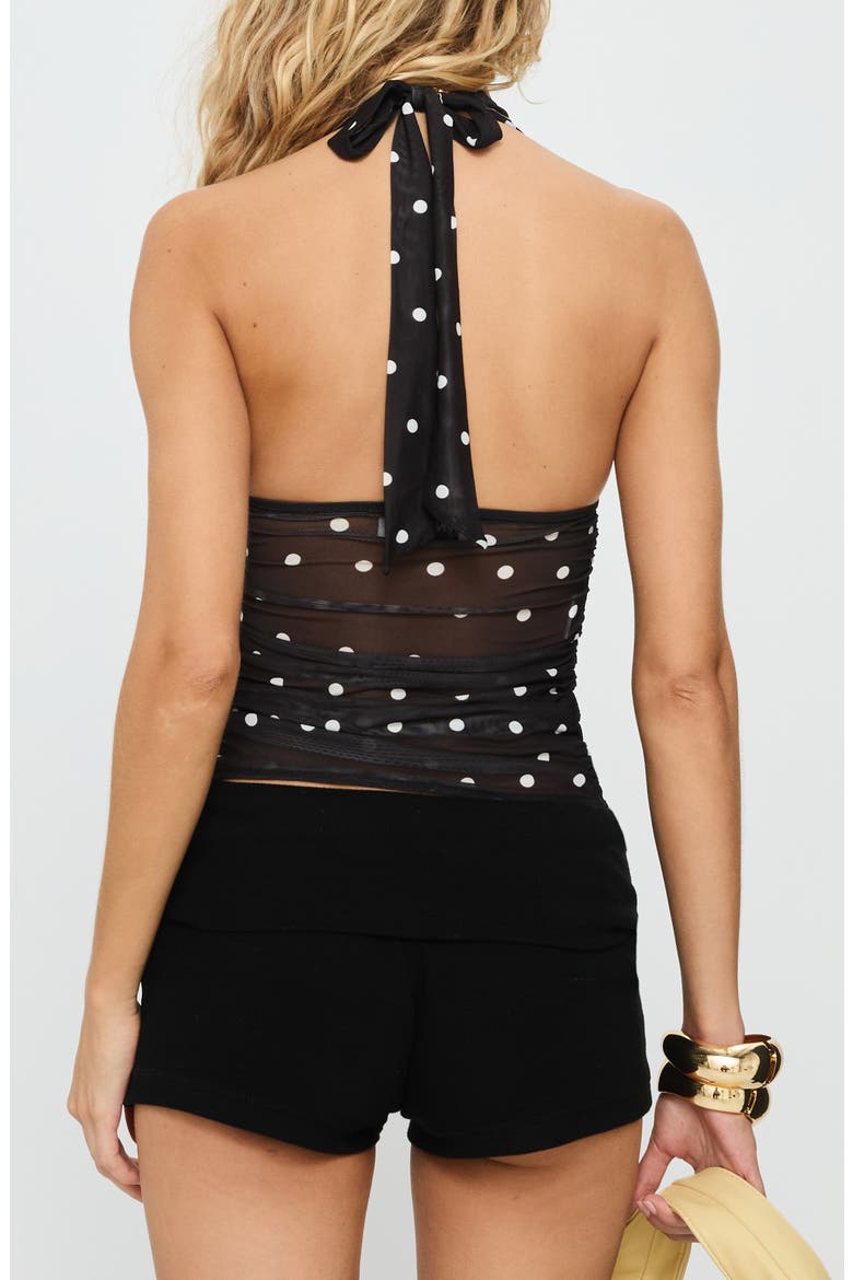 Danyelle Dot Halter Top, Alternate, color, BLACK POLKA