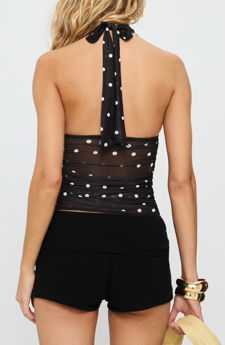 Princess Polly Danyelle Dot Halter Top, Alternate, color, Black Polka