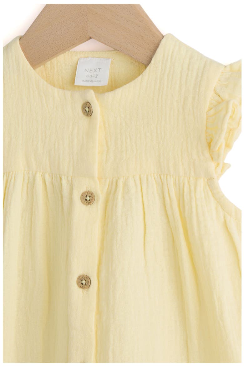 Cheesecloth Frill Romper, Alternate, color, YELLOW