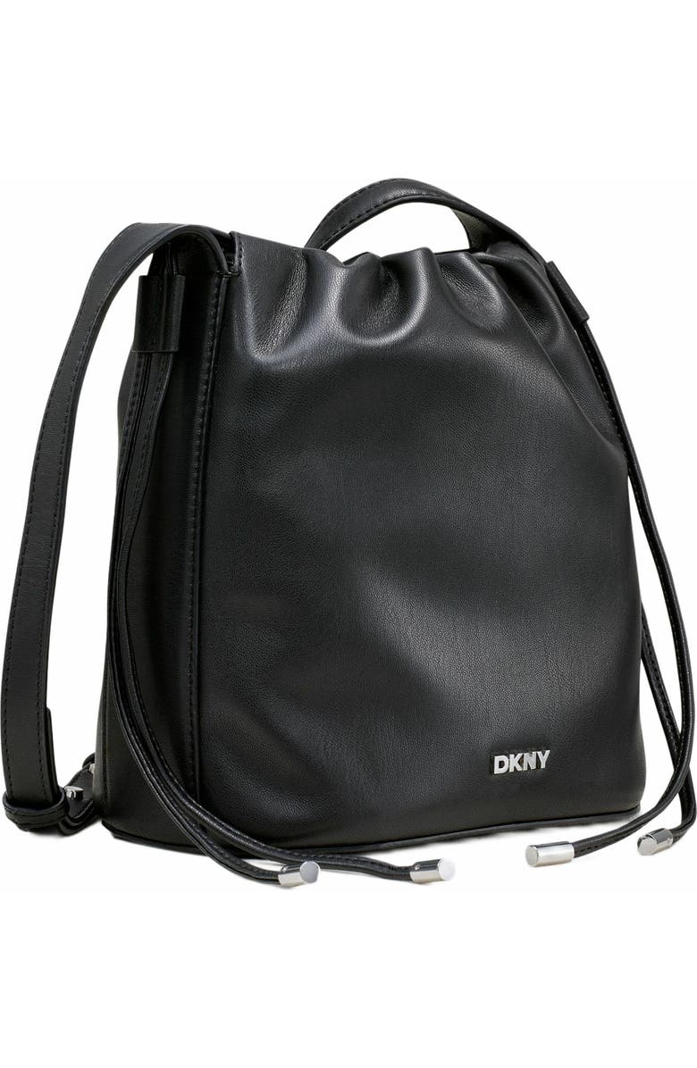 DKNY Channing Small Drawstring Bag, Alternate, color, Black/Silver