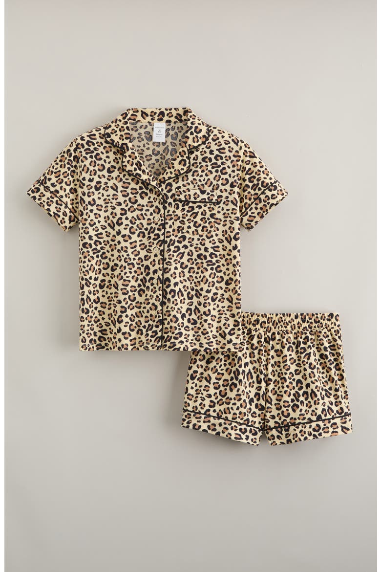 Kids' Short Pajamas, Main, color, TAN BLACK CHEETAH