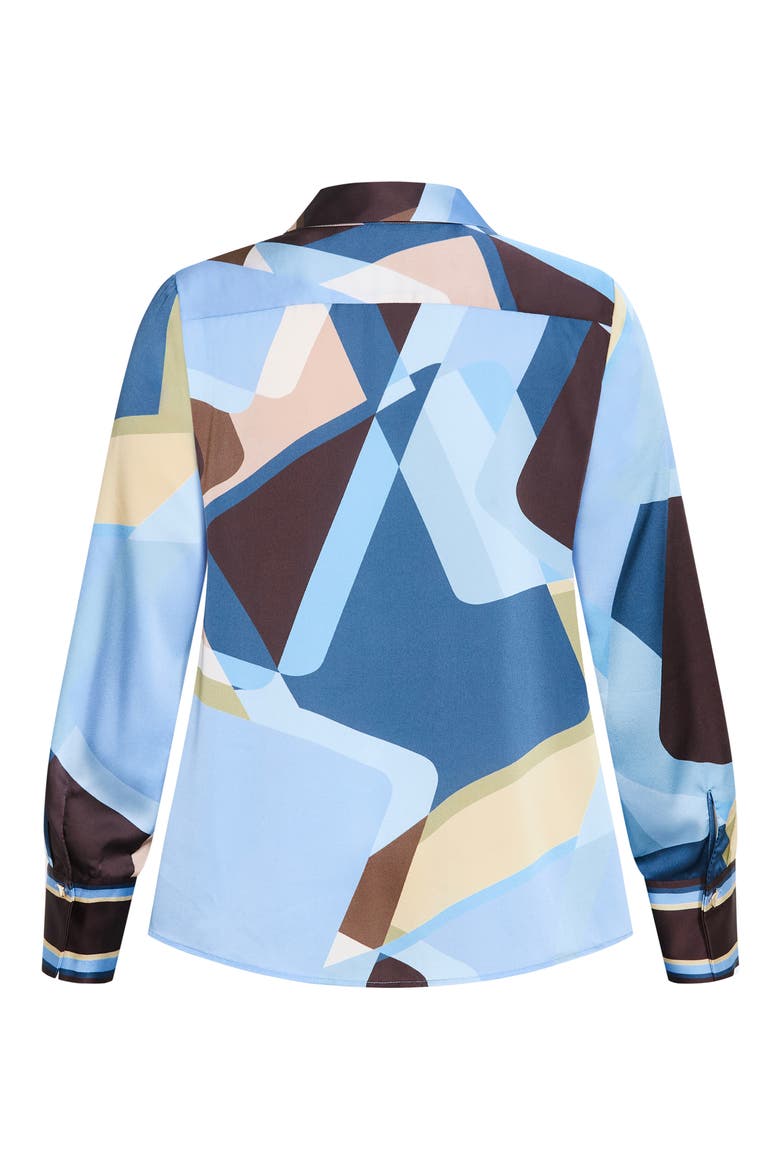 Amaya Print Shirt, Alternate, color, BLUE ABSTRACT
