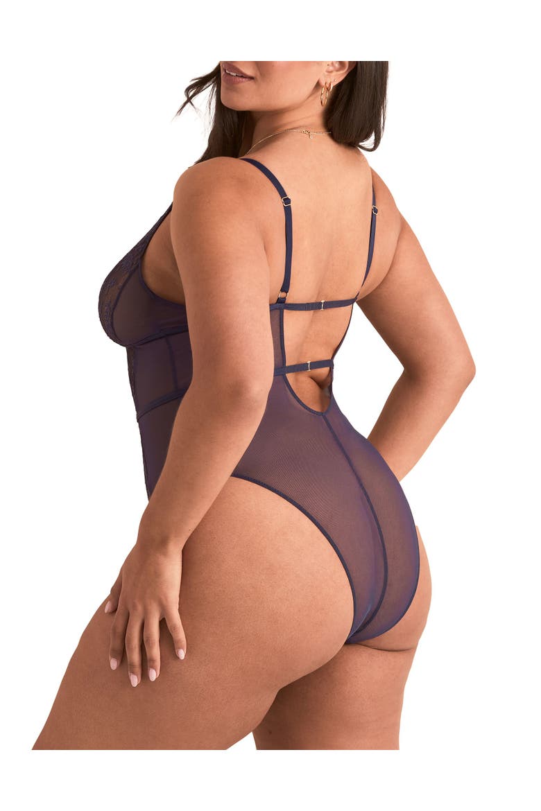 Rosie Crotchless Bodysuit Lingerie, Alternate, color, Dark purple