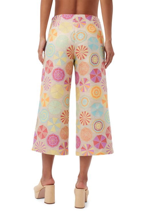 Trina Turk Diona Crop Umbrella Jacquard Pant In Multi