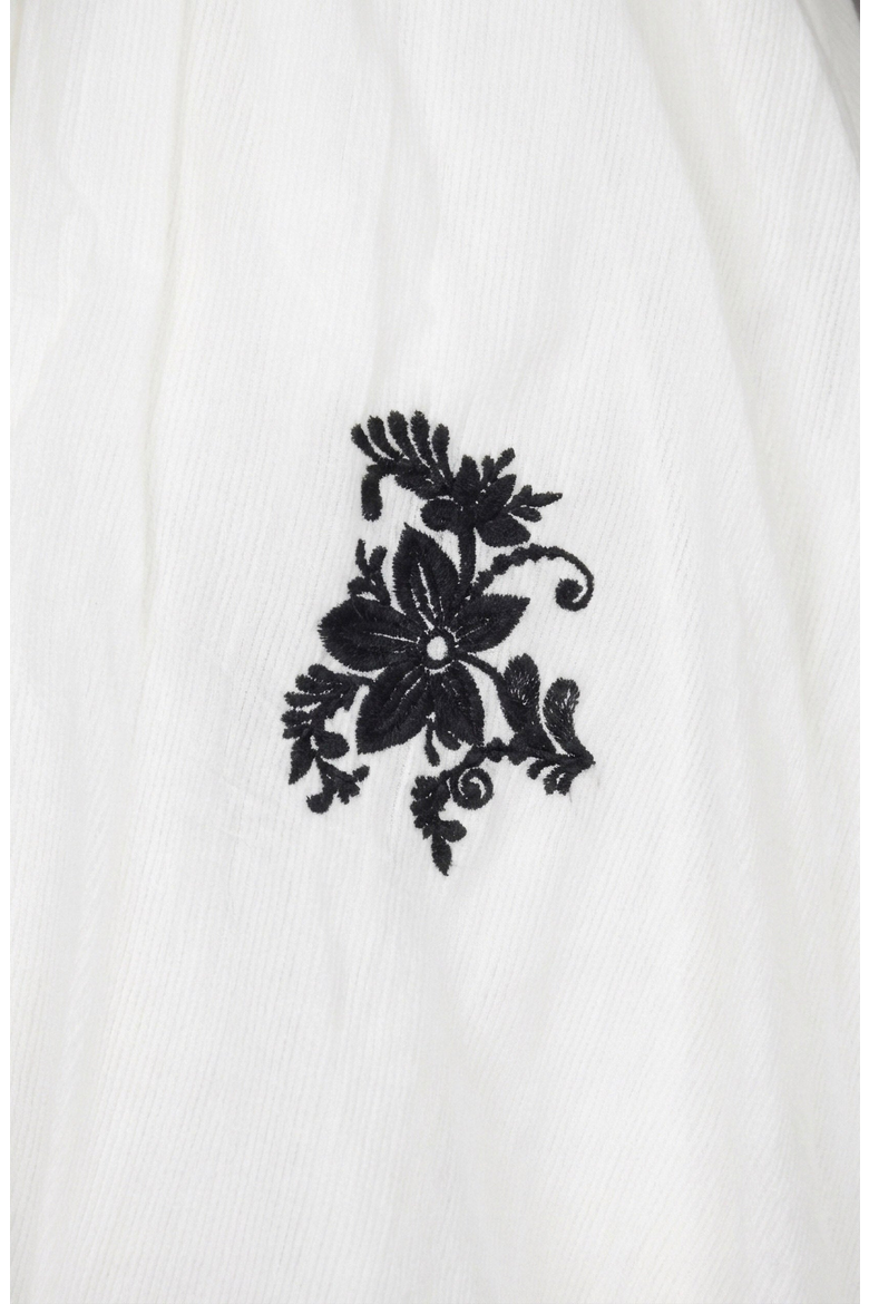 Short-Sleeve Button-Front Embroidered Shirt Dress, Alternate, color, White / Black
