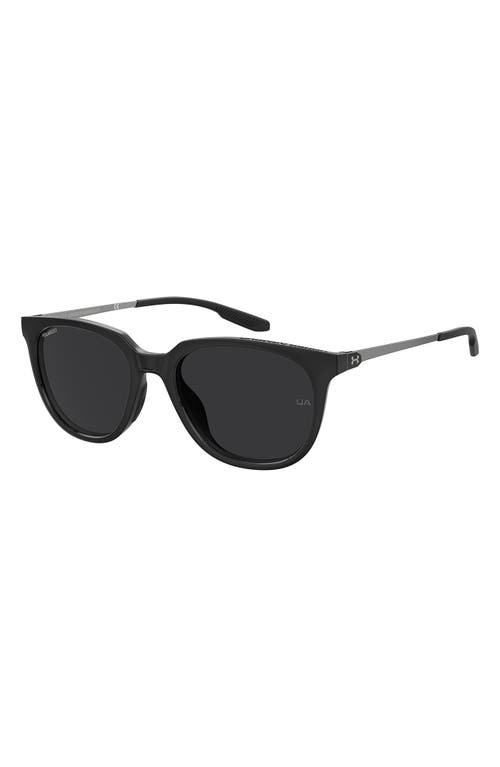 Under Armour Circuit 54mm Gradient Polarized Rectangular Sunglasses In Black