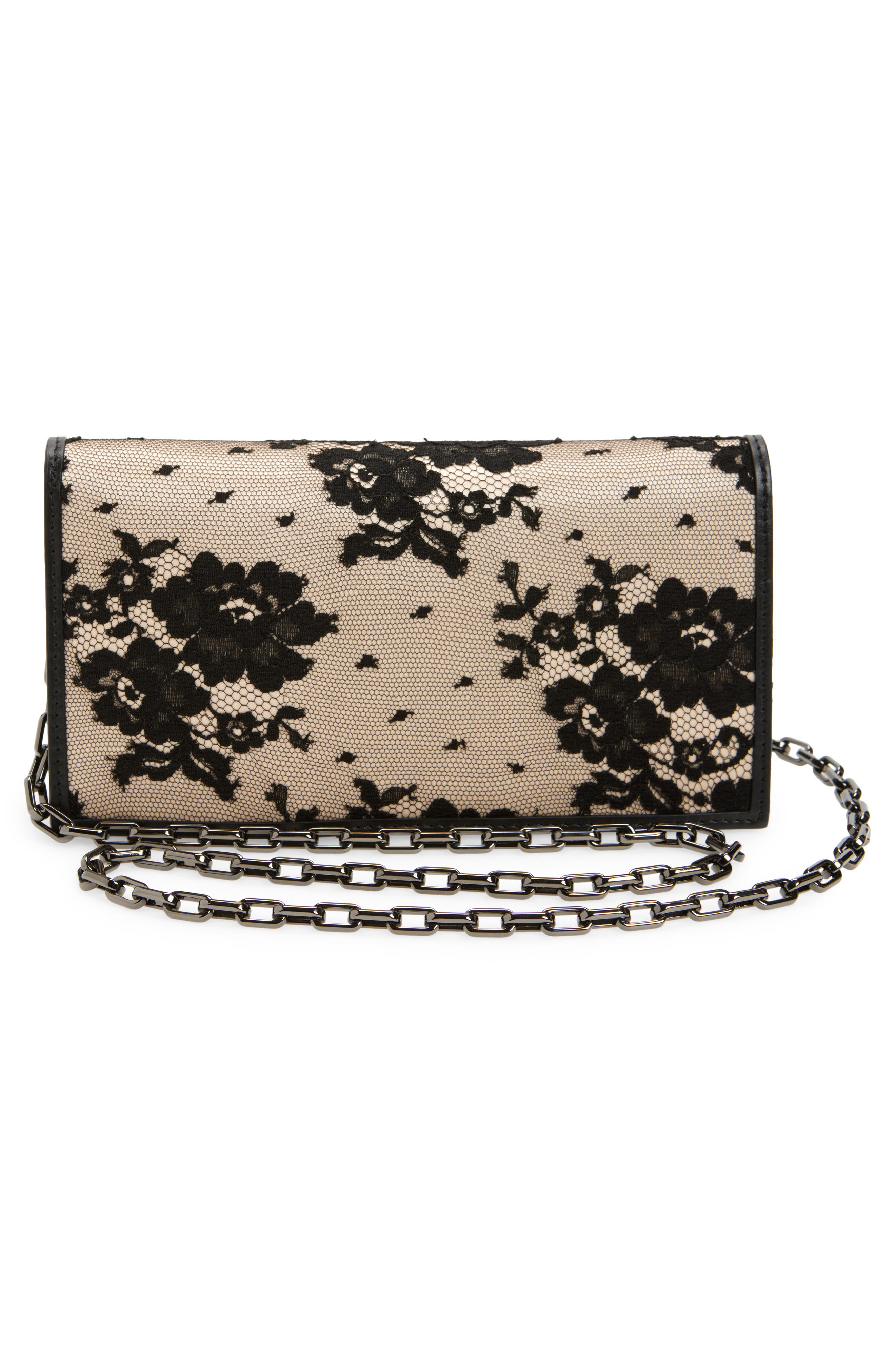 Loubi54 Lace Clutch, Alternate, color, BLACK/ BEIGE/ GUNMETAL