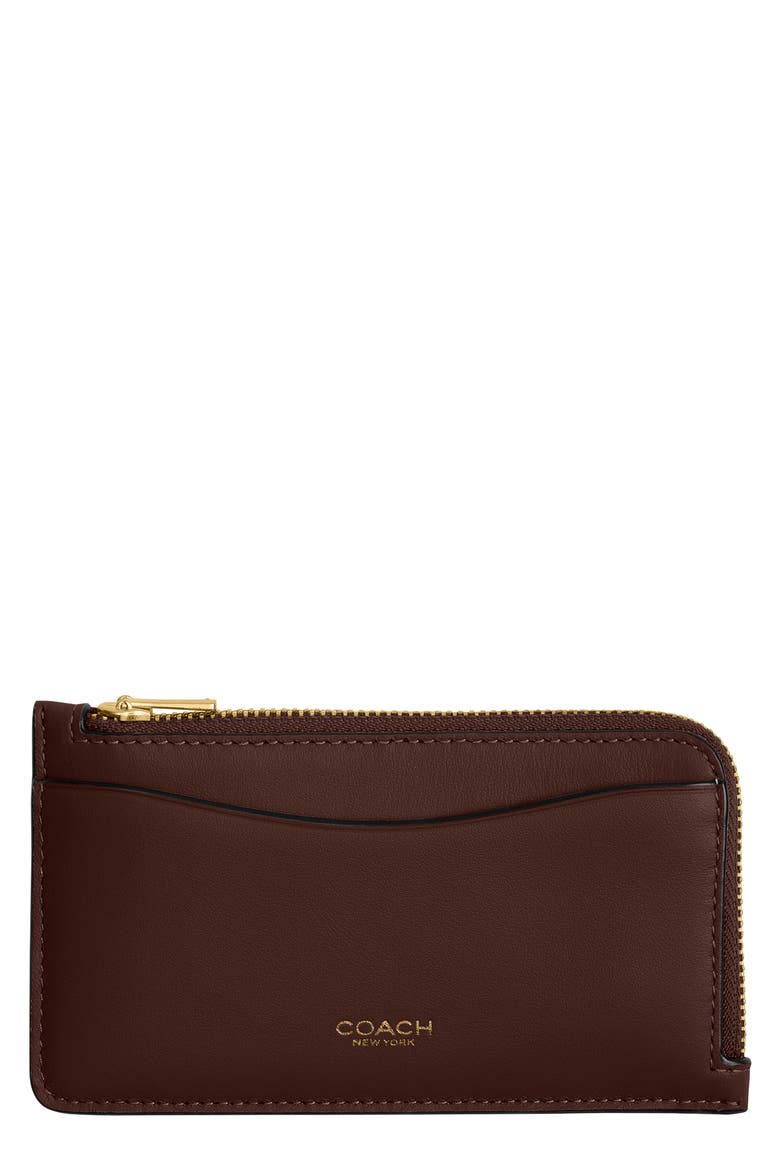 New York Refined Leather Card Case, Main, color, B4/MAPLE