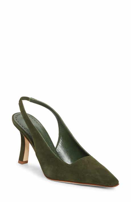 Manolo Blahnik Moirasli Pointed Toe Slingback Pump