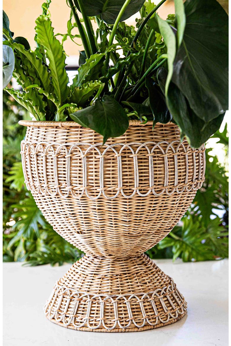 Provence Rattan Medium Urn, Alternate, color, WHITEWASH