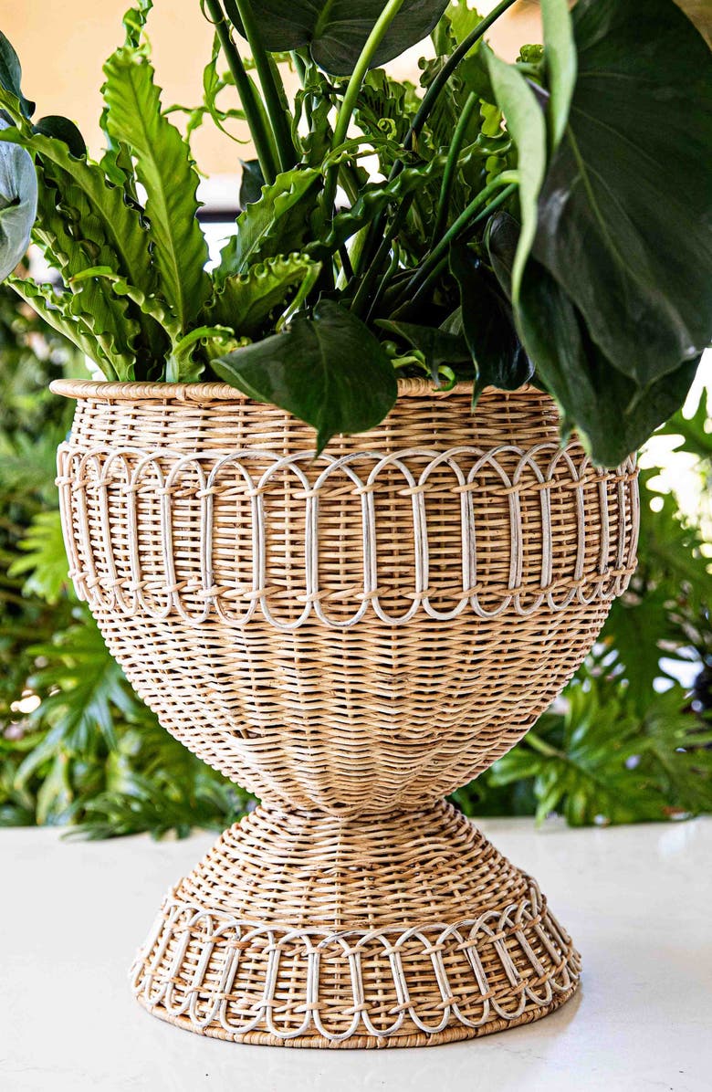 Juliska Provence Rattan Medium Urn, Alternate, color, Whitewash
