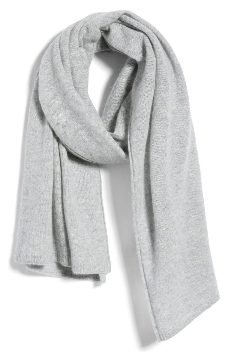 Cashmere Scarf, Main, color, GREY SILK HEATHER