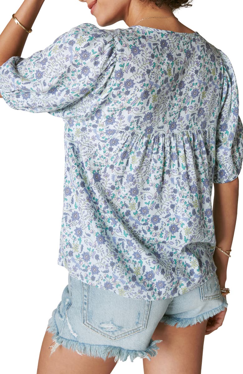 Lucky Brand Floral Peasant Blouse, Alternate, color, 
