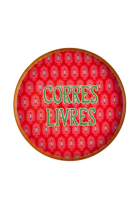 Agra Livres Patterned Round Metal Decorative Curated Decor