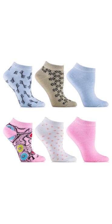 Women's 6-Pack Low-Cut Ankle Socks