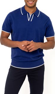PINO BY PINOPORTE Tipped Cotton & Cashmere Polo