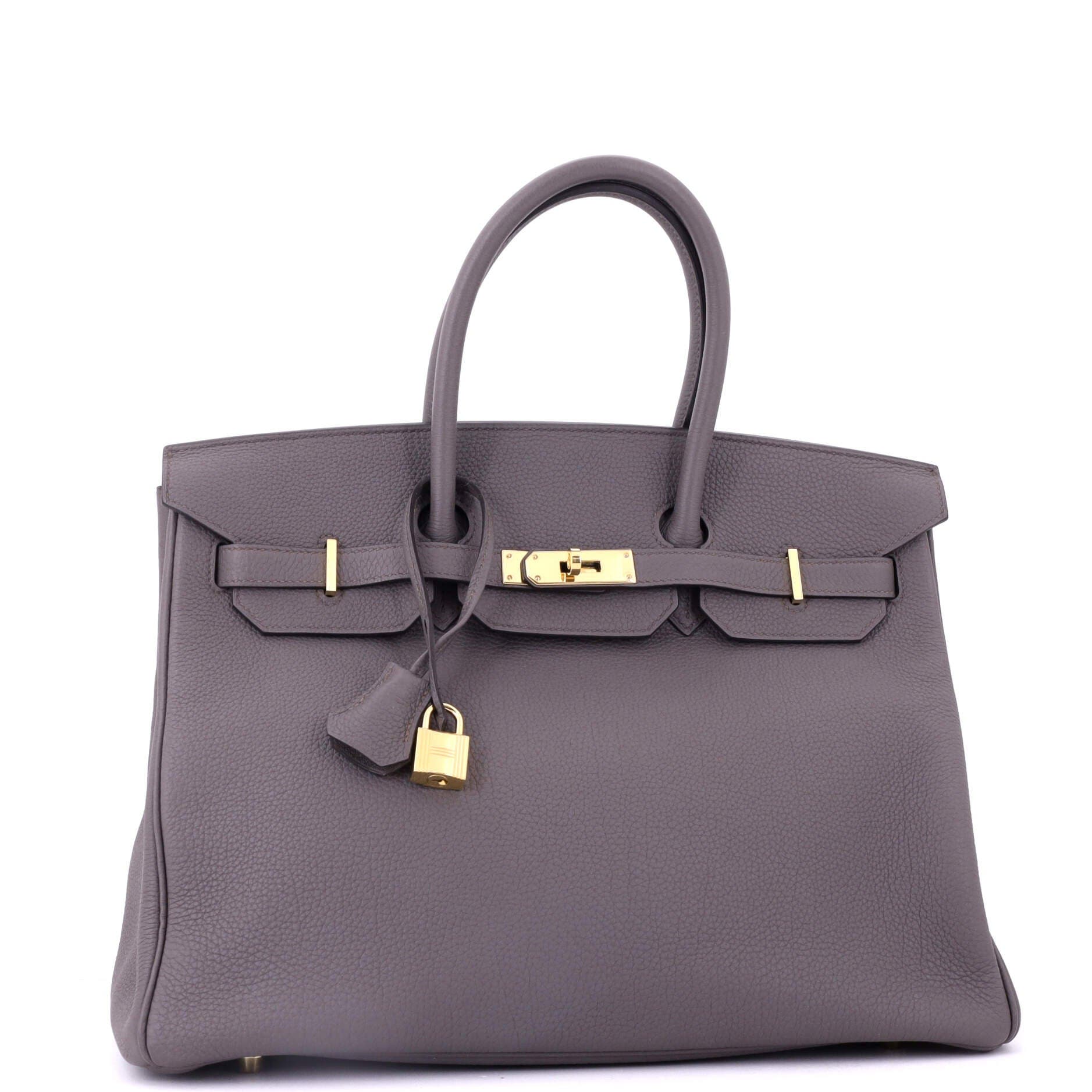 Pre-Owned Hermes Birkin Handbag Grey Togo with Gold Hardware 35, Alternate, color, 