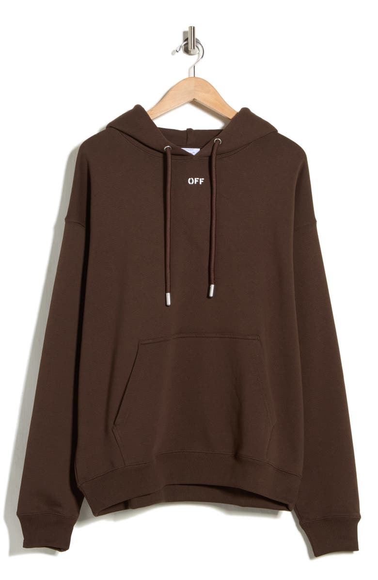 Off-White Off Stamp Skate Pullover Hoodie, Main, color, Chocolate-White