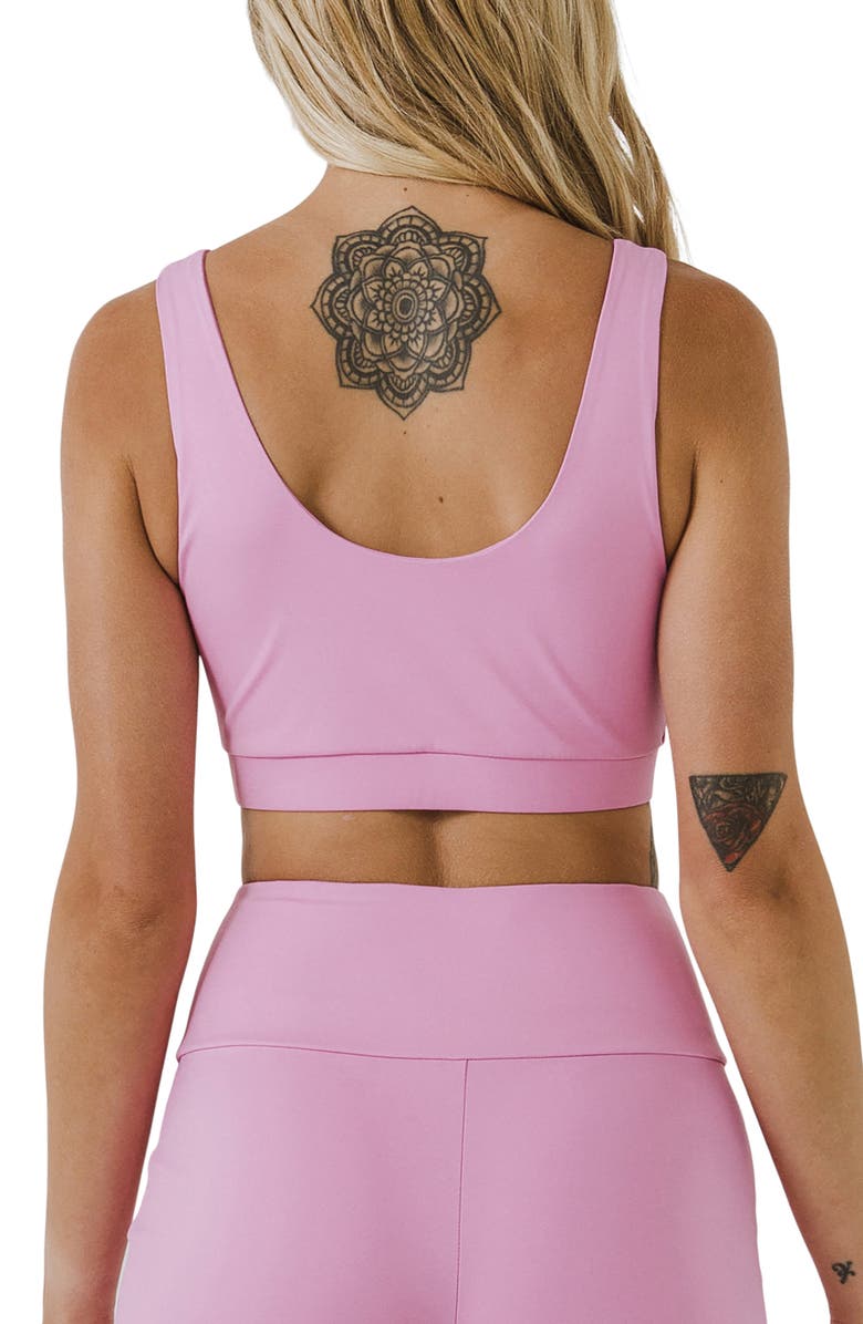 Grey Lab Knotted Cutout Crop Tank, Alternate, color, Pink