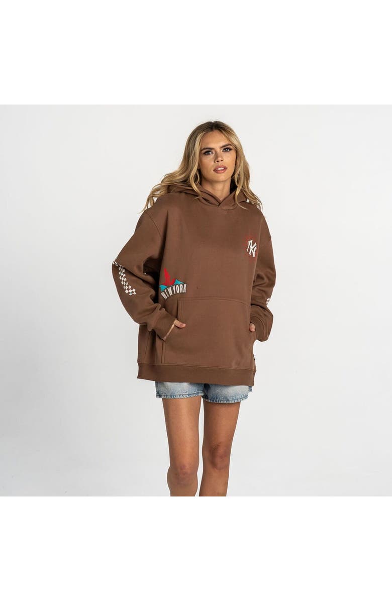 THE WILD COLLECTIVE Women's The Wild Collective  Brown New York Yankees Oversized Hoodie, Main, color, Brown