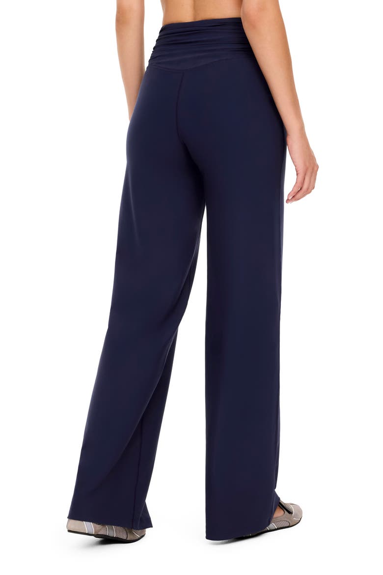 Ruched Wide Leg Pants, Alternate, color, TIMELESS NAVY