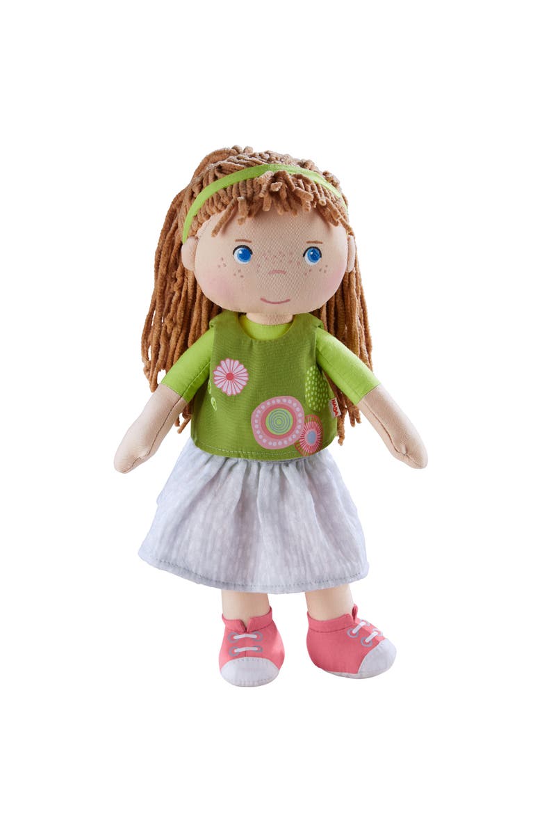 HABA 12" Soft Baby Doll Hedda with Brown Hair, Blue Eyes & Embroidered Face, Washable Toddler Doll for 18 Months+, Main, color, 